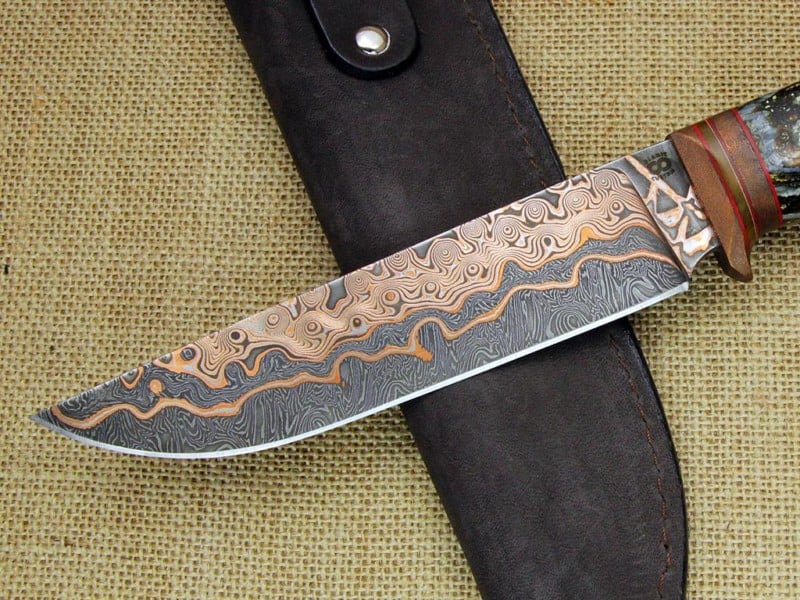 Kitchen Knife, Hand Made Forged Mongolian Knife Mutton Damascus